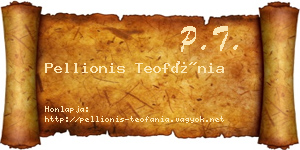 Pellionis Teofánia névjegykártya